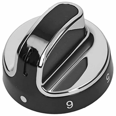 Image of Spares2go Hob Control Switch Knob Compatible with Stoves Fits New World Oven Cooker 444442687 (Black/Silver)