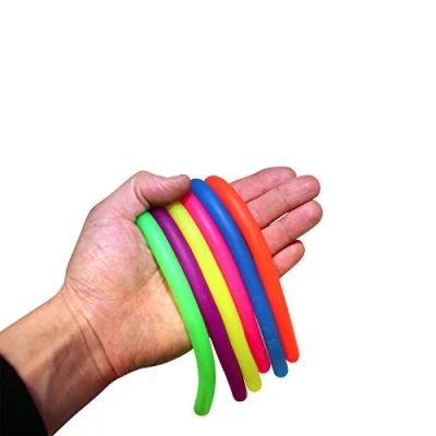 Image of Stretchy Strings 6 x Smooth &amp; Textured Strings/Snakes Sensory Toys, Build Resistance Muscle Power Squeeze Pull Fidget Toys 12 Pack