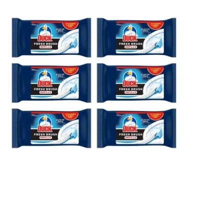 Image of 6X Duck Fresh Brush Refills (6 Packs, 72 Flushable Cleaning Pads) Biodegradable Toilet Bowl Cleaner