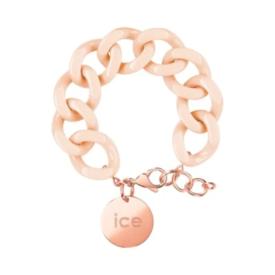 Image of ICE Jewellery chain bracelet Nude rose gold Chunky for women in pink colour with a medal (020925)