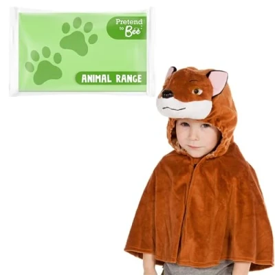 Image of PRETEND TO BEE Fox Cape Fancy Dress Animal Costume for Kids, 3 7 Years