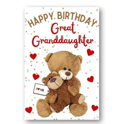 Image of Second Ave Great Granddaughter I Love You Bear Cute Happy Birthday Card Greetings