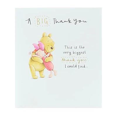 Image of UK Greetings Disney Winnie the Pooh Thank You Card for Him/Her/Friend Sweet Design
