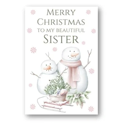 Image of Second Ave Sister Snowmen Christmas Xmas Holiday Festive Greetings Card