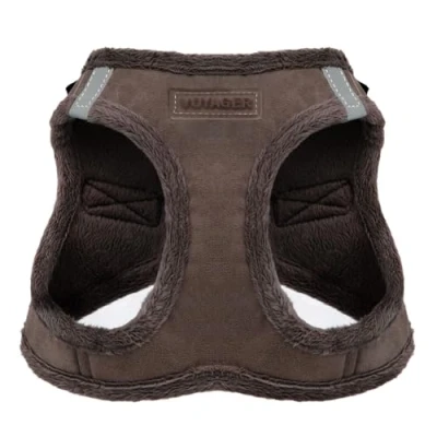 Image of Best Pet Supplies Voyager Step in Plush Dog Harness Soft Plush, Vest for Small and Medium Dogs by Chocolate Suede, XL (Chest: 20.5 23&quot;)