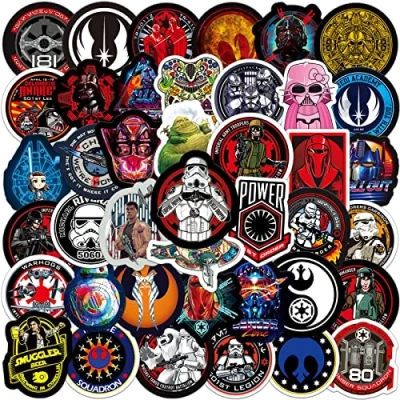 Image of 50pcs Star Wars Stickers Vinyl Movie for Laptop Phone Guitar Computer Skateboard Water Bottles Bike Car,Waterproof Aesthetics Adults Teens Kids
