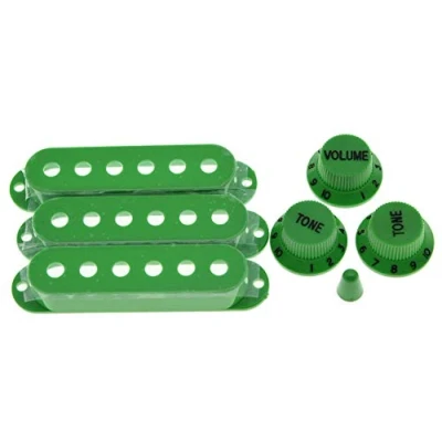 Image of Dopro ST Strat Pickup Covers Knobs and 16 Way Switch Tip Cap Green