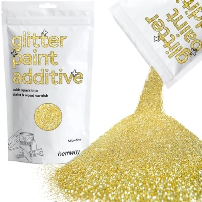 Image of Glitter Paint for Walls Sand Gold Additive Emulsion Latex Acrylic Sparkles Microfine Interior Painting 100g / 3.5oz