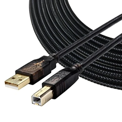 Image of Printer Cable, USB 2.0 A Male to B Scanner Cord for HP, Canon, Lexmark, Epson, Dell, Xerox, Samsung etc, Baolongking (4.5m)