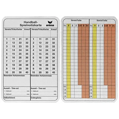 Image of Erima Accessories Handball Scorecards 724502 Assorted One Size