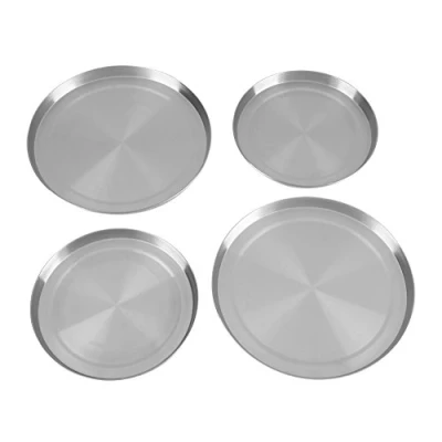 Image of 4Pcs Stainless Steel Burner Covers Hob Cover Protector Lid Set for Home Kitchen, Silver