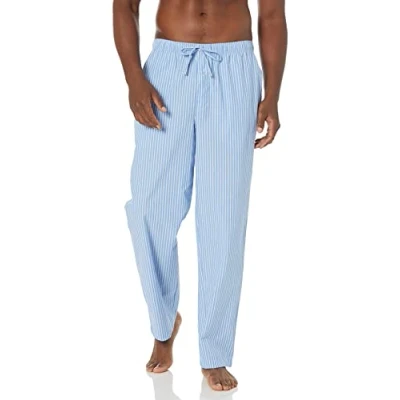 Image of Amazon Essentials Men&#039;s Straight Fit Woven Pyjama Bottoms, Light Blue Stripes, XXL