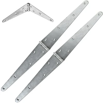 Image of 2X Galvanised Zinc Strap Hinges 300mm / 12&quot; (Pair)