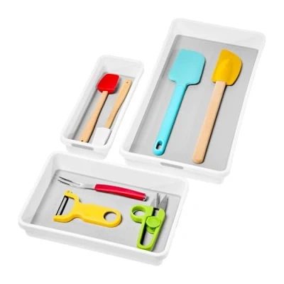 Image of madesmart Tray, Set of 3, White, PremiumWhite