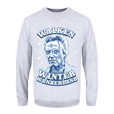 Image of Grindstore Men&#039;s Walken in A Winter Wonderland Christmas Jumper Grey