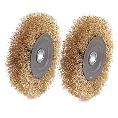 Image of ATOPLEE Wire Brush Wheel for Angle Grinder, 2PCS 100mm Brass Coated Removal of Rust/Corrosion/Paint (Diameter:100mm)
