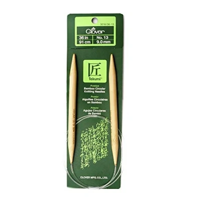 Image of Clover Takumi Bamboo Circular Knitting Needles 36&quot; Size 13/9mm