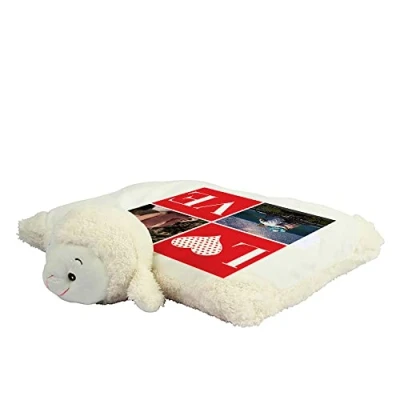 Image of Getagift Valentines day Personalised Love Collage Any Image Birthday Anniversary Boyfriend, Husband, Wife Soft Toys, Teddy Bear. (Lamb)