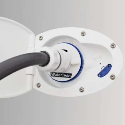 Image of Watertwin Motorhome Water Tank Adapter, Caravan Filling Nozzle Accessories, Cap with Double Gardena Connection (Adapter for AG45 D:61)