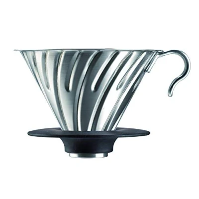 Image of Hario 1 Piece Stainless Steel Metal Coffee Dripper, Silver