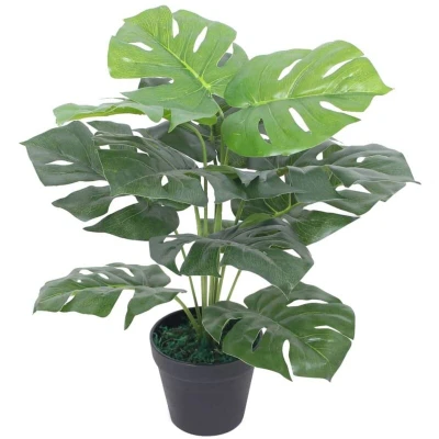 Image of vidaXL Artificial Monstera Plant with Pot 45 cm Green