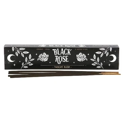 Image of Black Rose Twilight Blush Incense Sticks 15 Pack Vegan &amp; Organic Hand Rolled Fragrant Indian with Holder Cautionary Aromatic