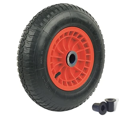 Image of Select Hardware 14&quot; 350mm Pneumatic Wheel with 25mm Bore &amp; 13mm Optional Reducer for Wheelbarrow, Replacement Inflatable Tyre 3.50 8, 100kg Capacity