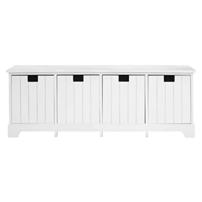 Image of Premier Housewares Console Table Hallway 4 Drawer Bench Wood Narrow White Tables Hall
