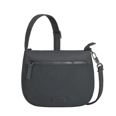 Image of Travelon Unisex&#039;s Anti Theft Metro Saddle Crossbody, Gray Heather, One Size