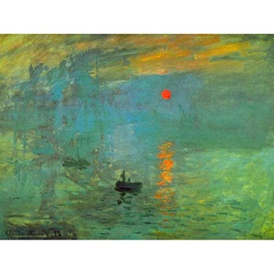 Image of Wee Blue Coo Monet Sunrise Old Master Painting Art Print Poster Wall Decor 12X16 Inch