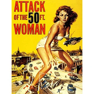 Image of Wee Blue Coo Movie Film Attack Fifty Foot Woman Sci Fi Giantess Usa 30X40 Cms Fine Art Print Poster Bb8241