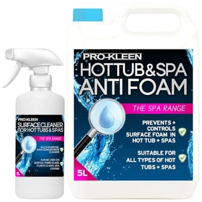 Image of Pro Kleen 5 Litres Hot Tub and Spa Anti Foam + 1 Litre &amp; Surface Cleaner