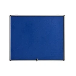 Image of Bi Office Display Case Enclore Top Hinged Fire Retardant, Blue Felt, Aluminium Frame, 92,4 x 95,3 cm (12xA4)