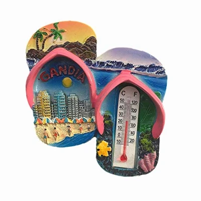 Image of 3D Flip Flops Gandia Valencia Spain Fridge Magnet Travel Souvenir Gift Home Kitchen Refrigerator Decoration Magnetic Sticker Collection