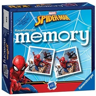 Image of Ravensburger Marvel Spiderman Mini Memory Game Matching Picture Snap Pairs For Kids Age 3 Years and Up