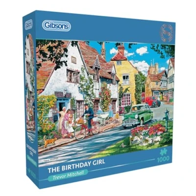 Image of The Birthday Girl 1000 Piece Jigsaw Puzzle Nostalgic Sustainable for Adults Premium 100% Recycled Board Great Gift Gibsons Games