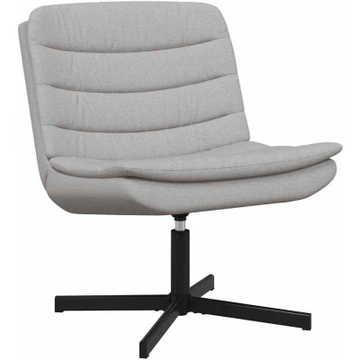 Image of vidaXL Swivel Chair Cloud grey Polyester fabric, Metal base Medium