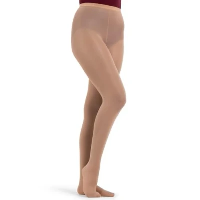 Image of Capezio Hold &amp; Stretch Tights For Women, Versatile Women’s Tights, Semi Opaque, Professional Seamless Dance With Elasticised Waistband Practice Performance Light Suntan, XL (Xtra Large)