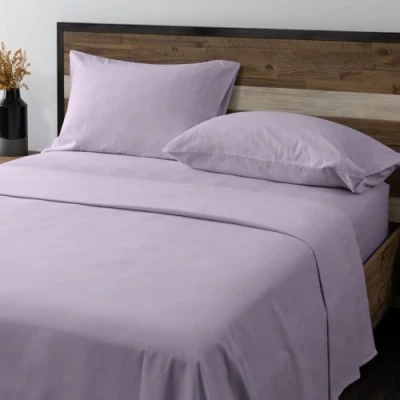 Image of GC GAVENO CAVAILIA Luxury King Size Bed Sheets, 100% Natural Brushed Cotton Flannelette Sheet Set Includes Fitted Sheet, Flat With Pillowcases, Purple Bedding
