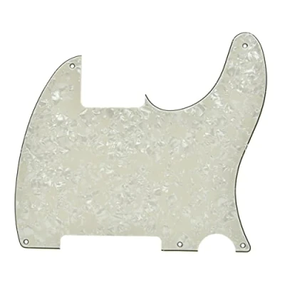 Image of Dopro 5 Hole Tele Blank Guitar Pickguard Scratch Plate for FD Telecaster Esquire Aged Pearl