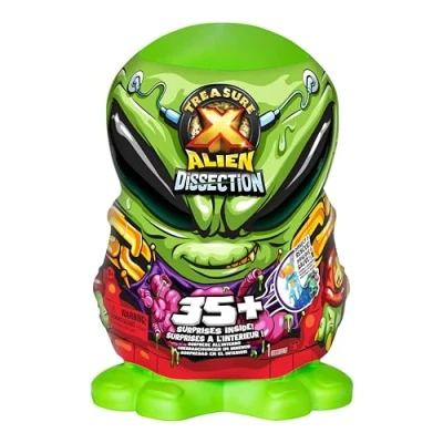Image of Treasure X Mega Alien Dissection With 35 Plus Surprises Inside, Dissect the 12 Inch Tall Alien, Rescue 4 Hunters, Discover Weapons, Stickers, Treasures