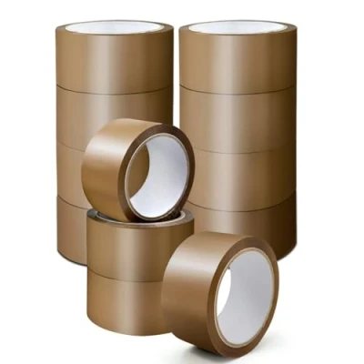 Image of K MART Packaging Tape, Industrial Brown Parcel Tape 12 Rolls With Low Noise 48mm X 66m, Secure Sticky For Box Packaging, Moving Boxes, Packing Strong House (12 rolls)