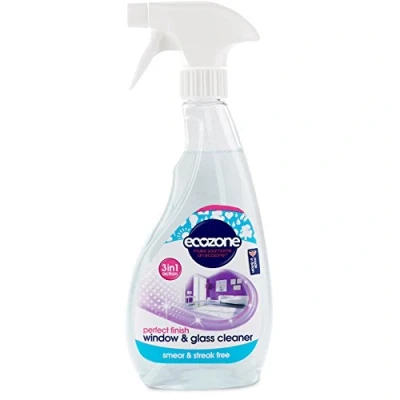 Image of Ecozone Window &amp; Glass Cleaner, Leaves Smear Streak Free Shine, Clean Polish with Natural Plant Extracts, Citrus Floral Scent, for Windows, Doors, Mirrors Surfaces, Vegan Friendly (500ml Spray)