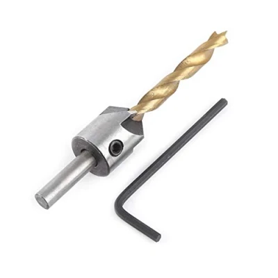 Image of Countersink Drill Bit Set Counter Sink Woodworking Carpentry Reamer Chamfer Drilling Tools Round Shank With Hex Key