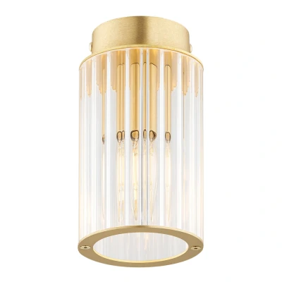 Image of Hampton Surface Mounted Downlight Transparent (Fluted), Brushed Brass