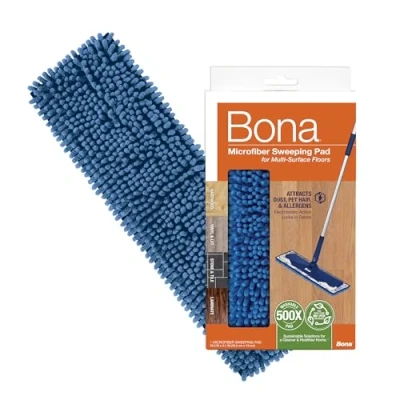 Image of Bona Pet System Microfibre Sweeping Pad, for Wood and Hard Surface Floors, fits Family of Mops, 1 Count (Pack 1)