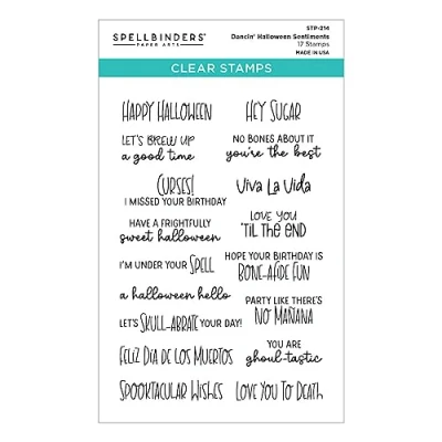 Image of Spellbinders Dancin&#039; Halloween Sentiments Clear Stamp Set from The Collection