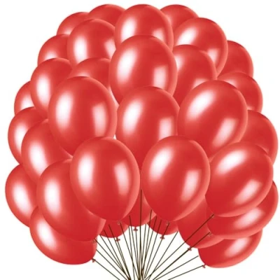 Image of Flame Red Premium Latex Balloons (30cm) Pack of 50 Vibrant Party Decorations for Birthdays, Weddings, and Events