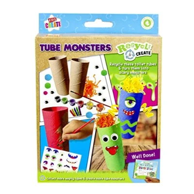 Image of Kids Create Recycled Paint Your Own Tubes Craft Tube Pets Arts and Crafts Set for Children&#039;s Design Kit