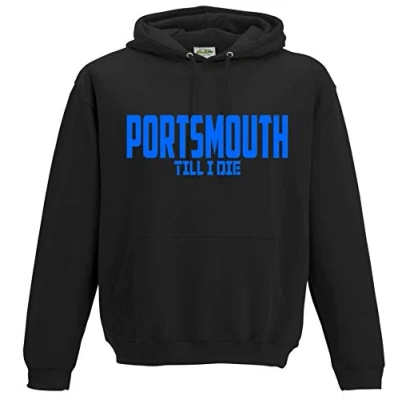 Image of AmeliaGouldApparel Portsmouth Till I Die Premium Mens Hoodie XX Large Black